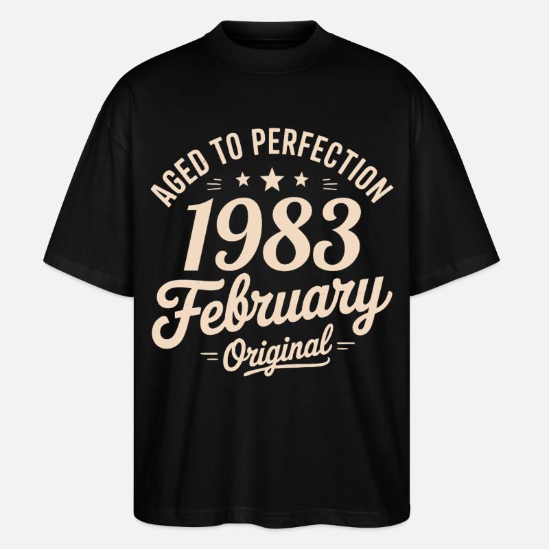 Février 1983 – Februar 1983 - Stanley/Stella Oversized Unisex Bio T-Shirt Blaster 2.0 - Schwarz
