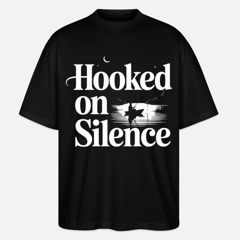 Motif de pêche en silence - T-shirt bio Blaster 2.0 coupe oversize Stanley/Stella Unisexe - noir