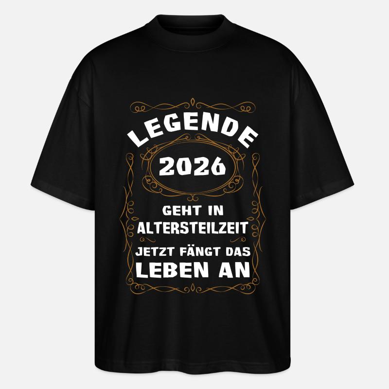 Legende 2026 Altersteilzeit - Stanley/Stella Oversized Unisex Bio T-Shirt Blaster 2.0 - Schwarz
