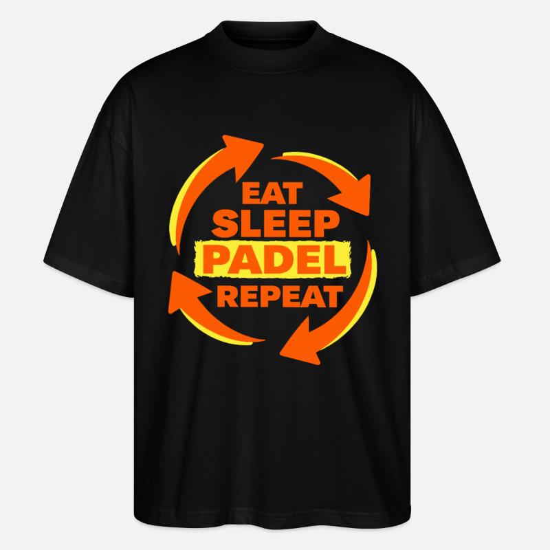 Eat Sleep Padel Repeat Athlete Statement - Stanley/Stella Oversized Unisex Organic T-shirt Blaster 2.0 - black
