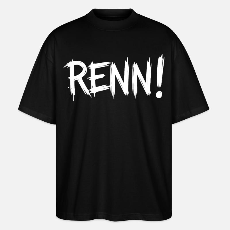 Run! (Running, running, jogging, runner) - Stanley/Stella Oversized Unisex Organic T-shirt Blaster 2.0 - black