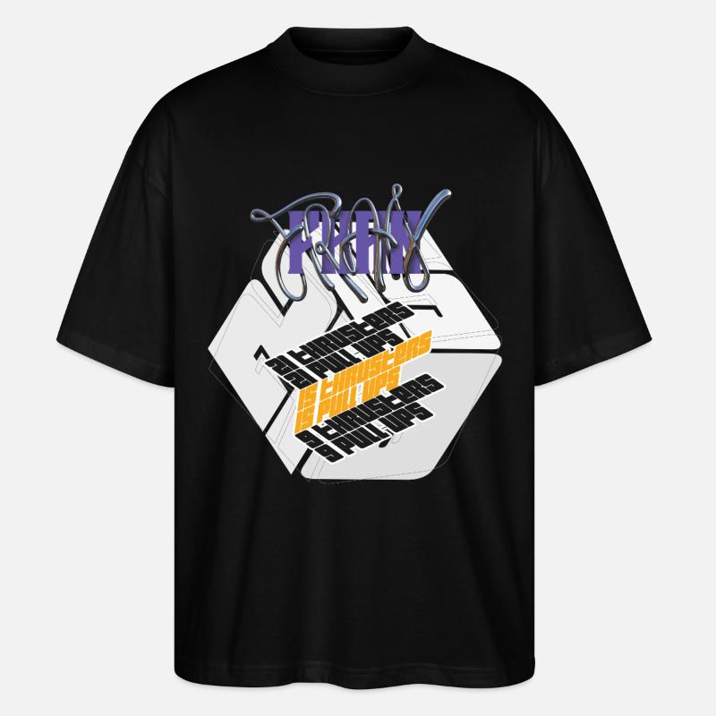 Fran Hero WOD Cross-Training leichte Grafikversion - Stanley/Stella Oversized Unisex Bio T-Shirt Blaster 2.0 - Schwarz