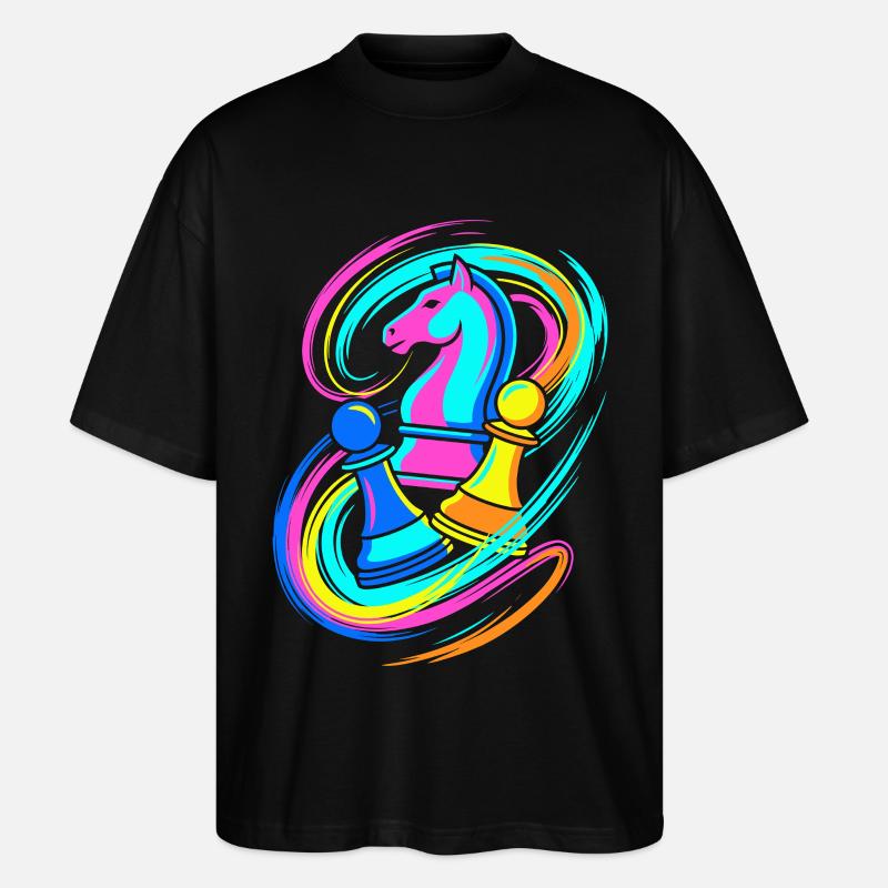 Szachy - Ekologiczne Koszulka Oversize Unisex Stanley/Stella Blaster 2.0 - czarny