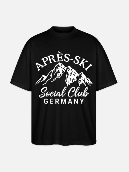 Après Ski Social Club Germany Skiing - Stanley/Stella Oversized Unisex Organic T-shirt Blaster 2.0 - black