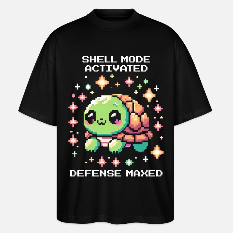 Panzermodus aktiv | Schildkröte - Stanley/Stella Oversized Unisex Bio T-Shirt Blaster 2.0 - Schwarz