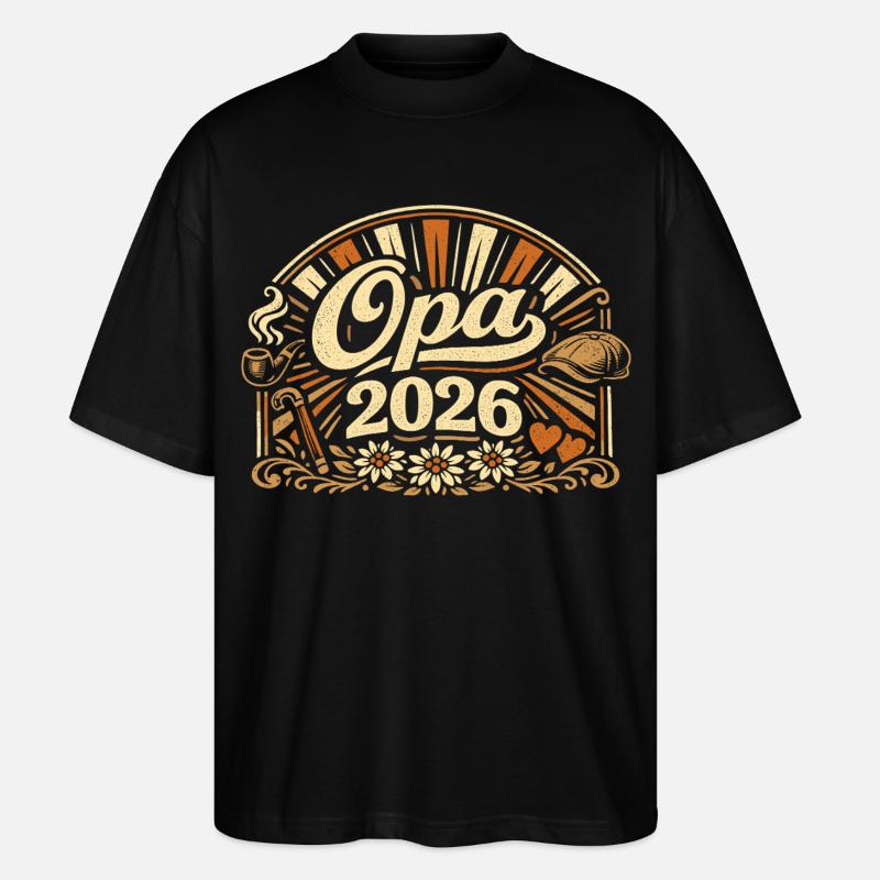 Opa 2026 Loading Geschenk  - Stanley/Stella Oversized Unisex Bio T-Shirt Blaster 2.0 - Schwarz