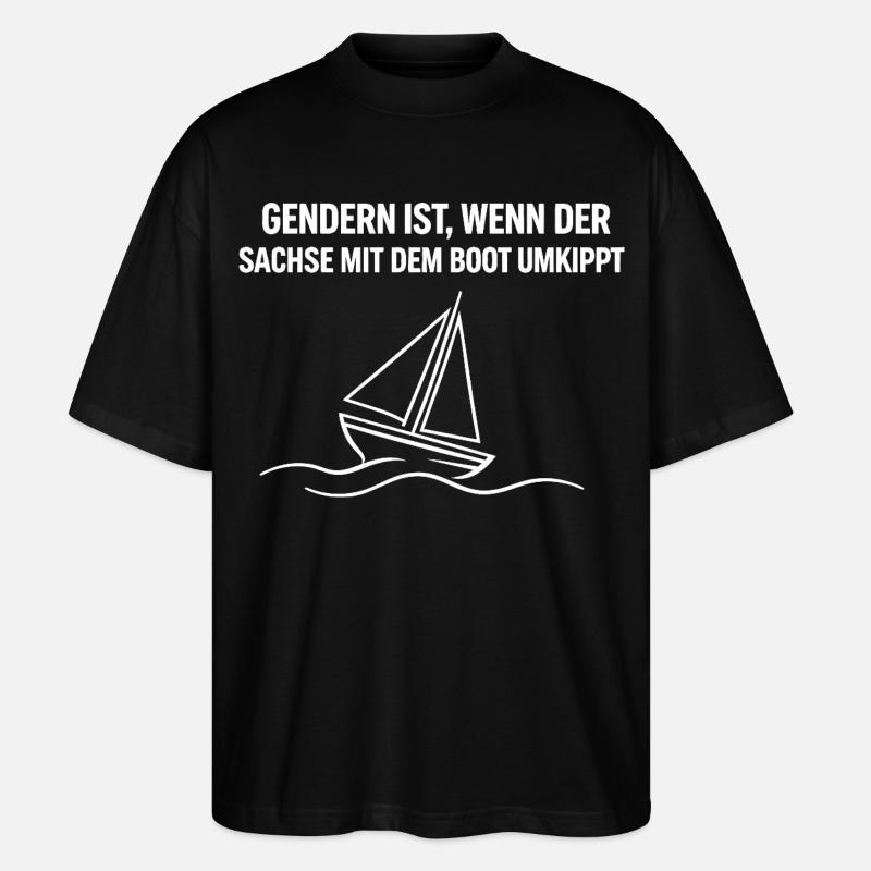 Gendern Sachse Boot - Stanley/Stella Oversized Unisex Bio T-Shirt Blaster 2.0 - Schwarz