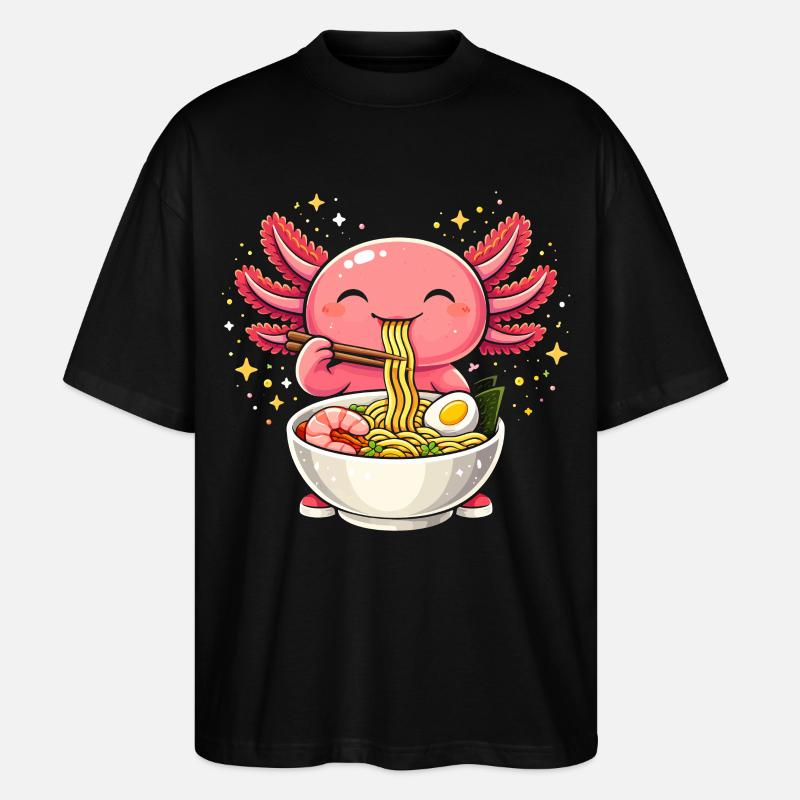 Ramenengelchen mit Nudeln - Stanley/Stella Oversized Unisex Bio T-Shirt Blaster 2.0 - Schwarz