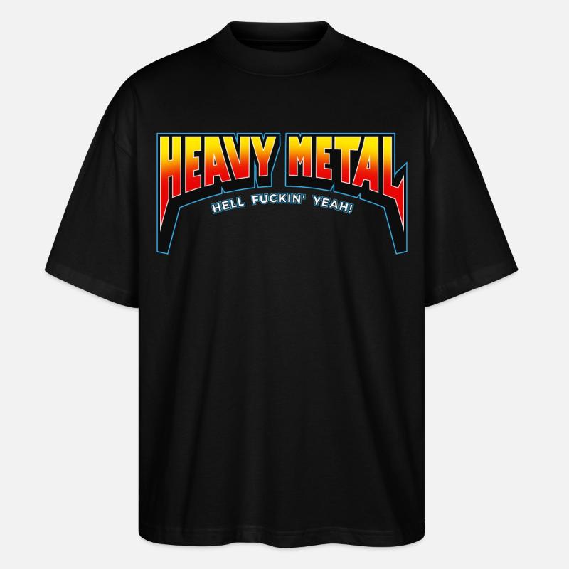 Logo texte Heavy Metal Hell yes - T-shirt bio Blaster 2.0 coupe oversize Stanley/Stella Unisexe - noir