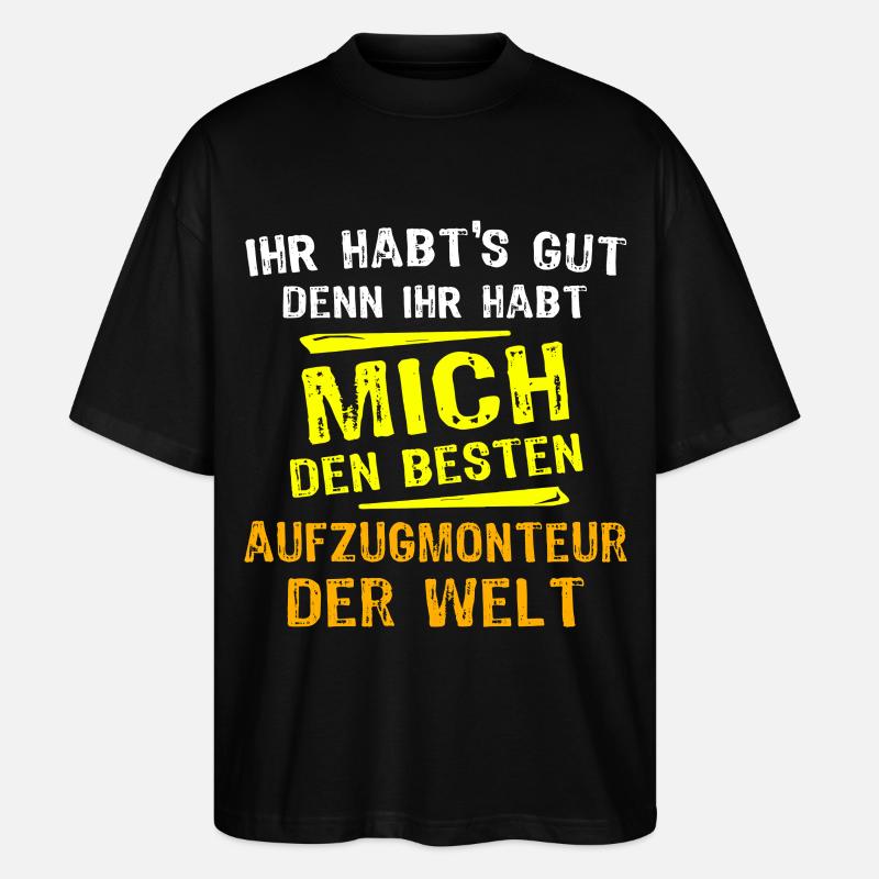 Don de technicien d’ascenseur - T-shirt bio Blaster 2.0 coupe oversize Stanley/Stella Unisexe - noir