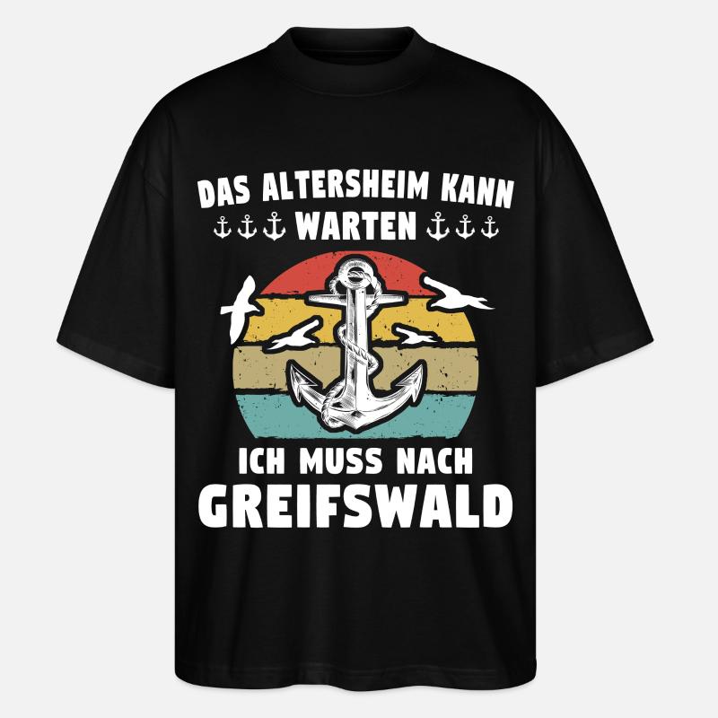 Greifswald Sprüche - Stanley/Stella Oversized Unisex Bio T-Shirt Blaster 2.0 - Schwarz