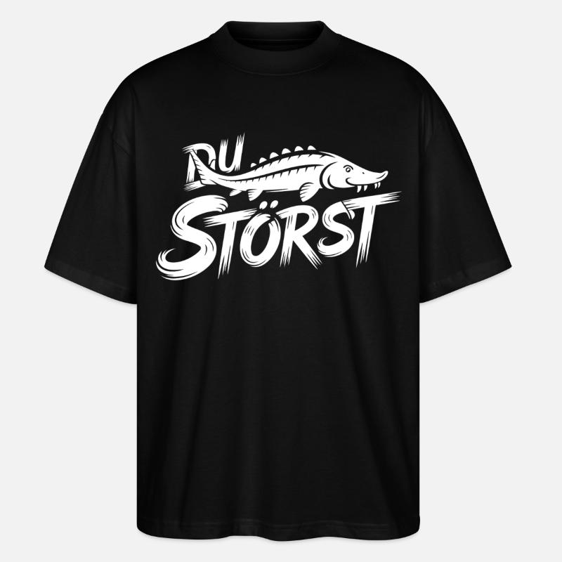 Stör Sterlet Graffiti Muster - Stanley/Stella Oversized Unisex Bio T-Shirt Blaster 2.0 - Schwarz