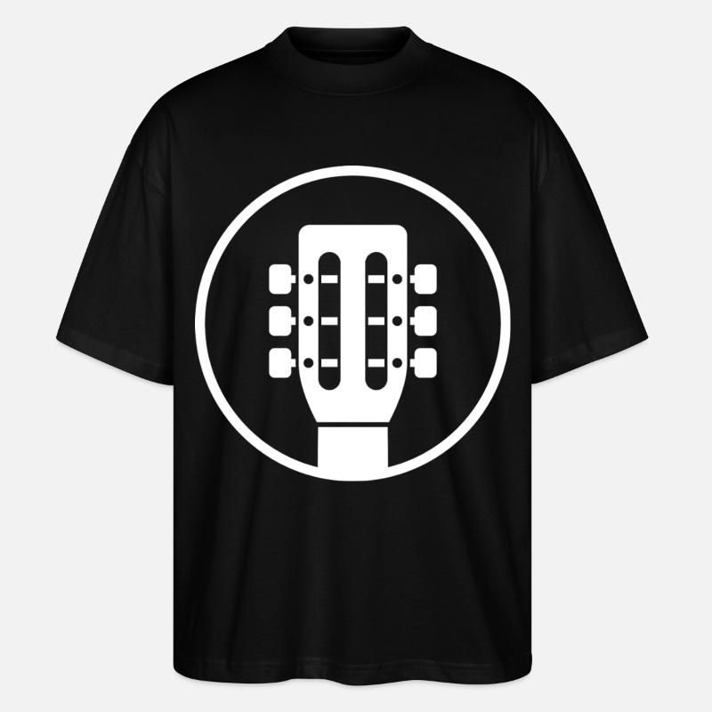 Gitarrenkopf-Emblem - Stanley/Stella Oversized Unisex Bio T-Shirt Blaster 2.0 - Schwarz
