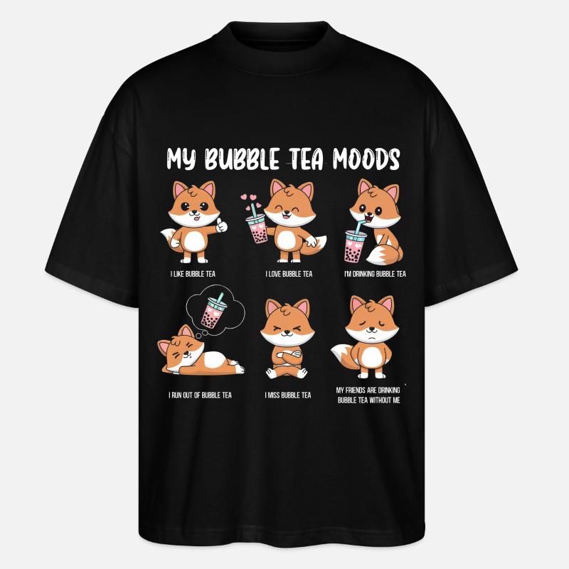 Fuchs Bubble Tea Meme - Stanley/Stella Oversized Unisex Bio T-Shirt Blaster 2.0 - Schwarz