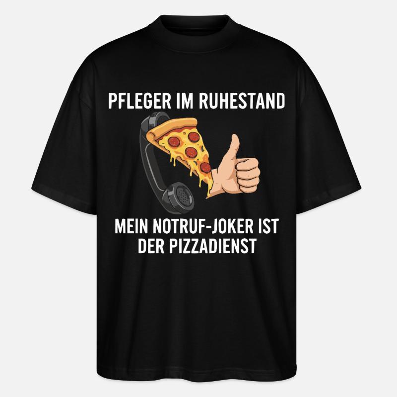 Rentner Notruf Pizzadienst - Stanley/Stella Oversized Unisex Bio T-Shirt Blaster 2.0 - Schwarz