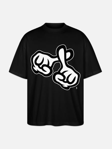 Kryds fingre (hænder / kryds / religion / NEG 1C) - Stanley/Stella Oversize Unisex Øko T-shirt Blaster 2.0 - sort