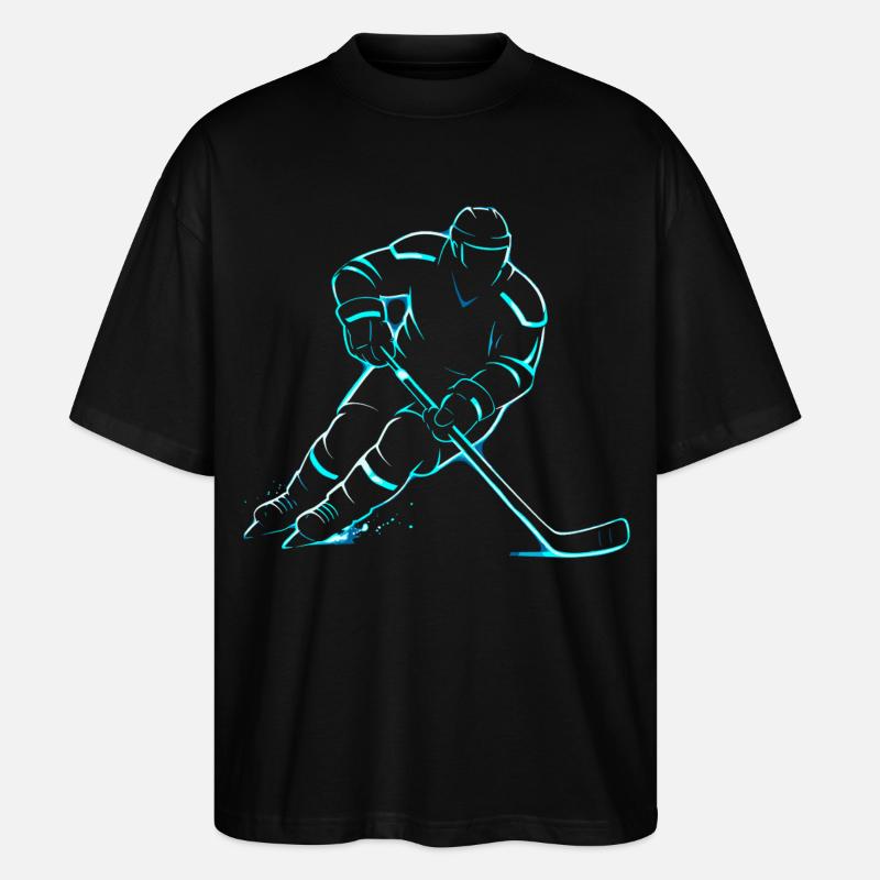 Eishockey Junge Spieler Geschenk - Stanley/Stella Oversized Unisex Bio T-Shirt Blaster 2.0 - Schwarz