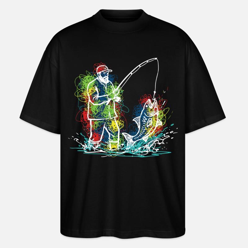 Fischerlegende Fischerfisch - Stanley/Stella Oversized Unisex Bio T-Shirt Blaster 2.0 - Schwarz