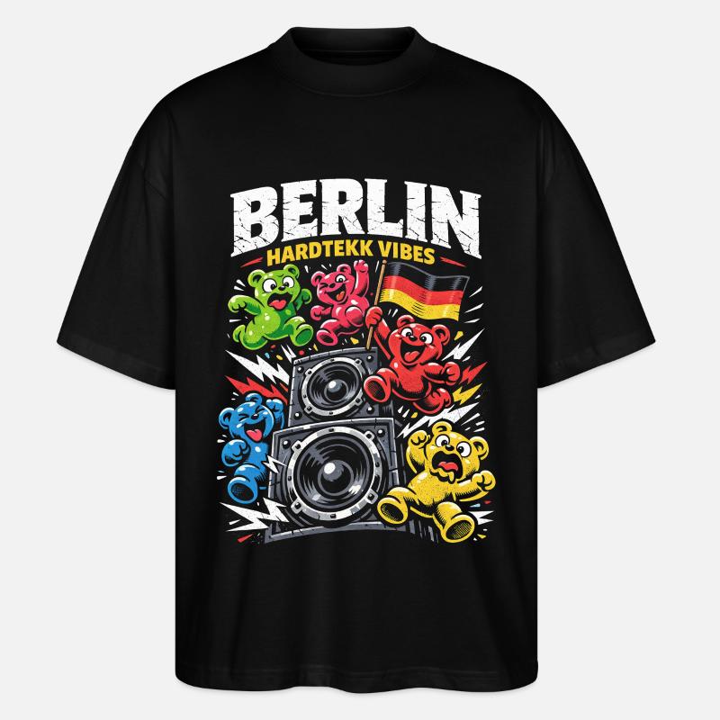 Berliini Hardtekk Tekke Itä-Saksa - Stanley/Stella Blaster 2.0 Unisex Oversized Luomu T-paita - musta