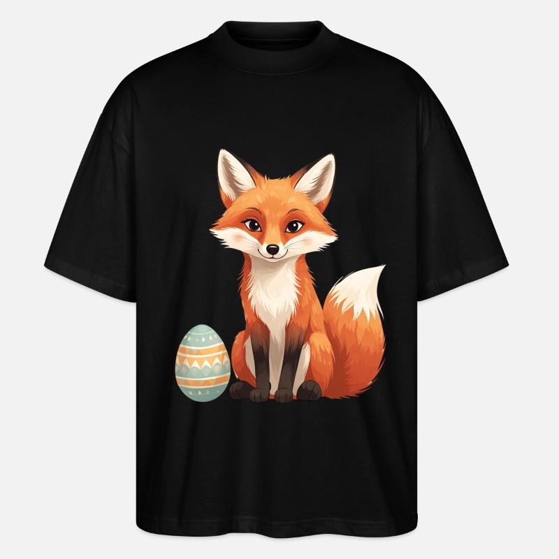 Easter fox with soft style - Stanley/Stella Oversized Unisex Organic T-shirt Blaster 2.0 - black