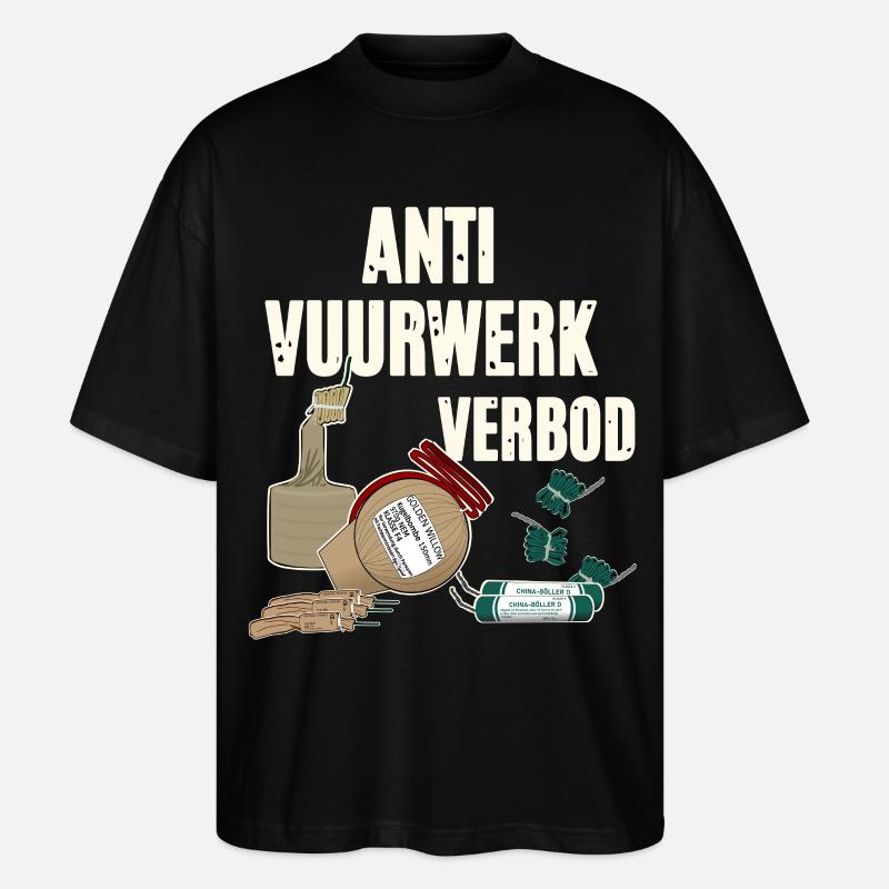 Vuurwerk Pyro - Stanley/Stella Oversized Unisex Bio T-Shirt Blaster 2.0 - Schwarz