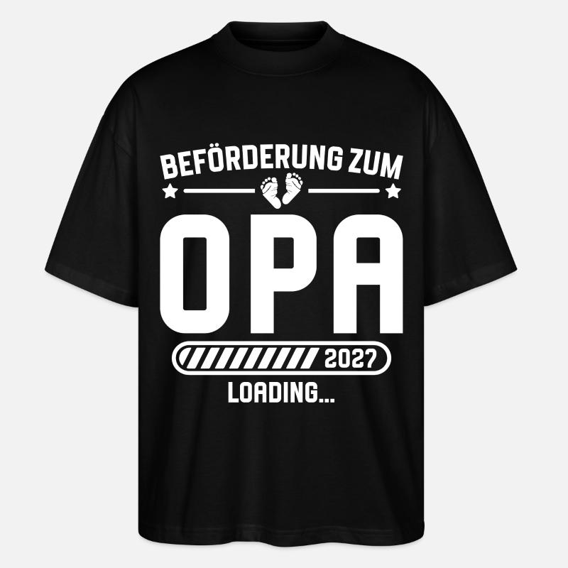 Werdender Opa 2027 Beförderung Schwangerschaft - Stanley/Stella Oversized Unisex Bio T-Shirt Blaster 2.0 - Schwarz