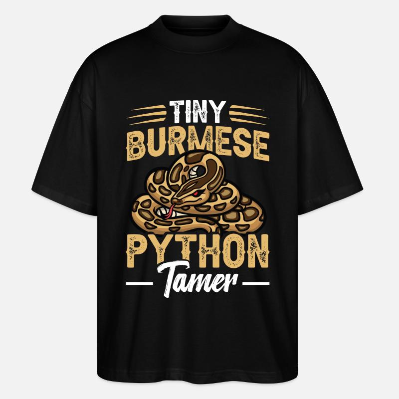 Python-Tamer-Schlangen-Terrarium-Reptilienhüter - Stanley/Stella Oversized Unisex Bio T-Shirt Blaster 2.0 - Schwarz