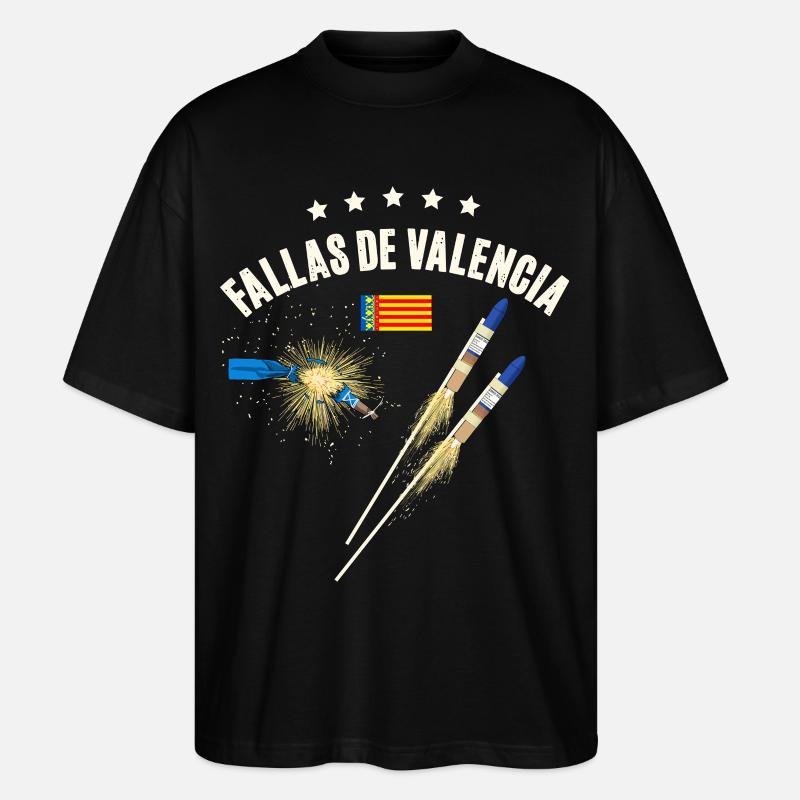 Fallas De Valencia Fireworks - Stanley/Stella Oversized Unisex Organic T-shirt Blaster 2.0 - black