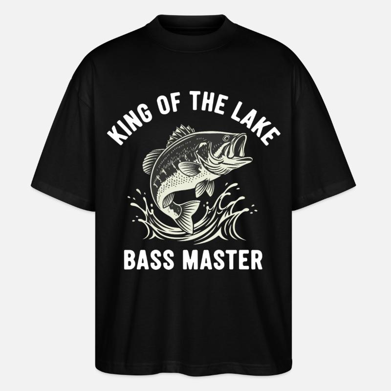 Pêche Bar Maître Rivière Lac - T-shirt bio Blaster 2.0 coupe oversize Stanley/Stella Unisexe - noir