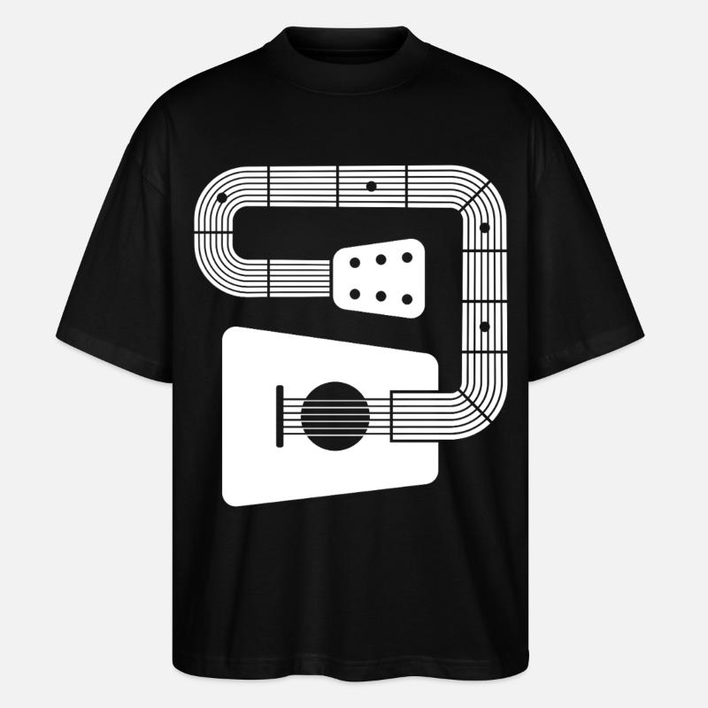 abstrakte Gitarre - Stanley/Stella Oversized Unisex Bio T-Shirt Blaster 2.0 - Schwarz