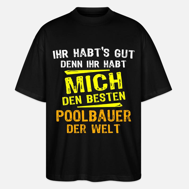 Don du constructeur de piscines - T-shirt bio Blaster 2.0 coupe oversize Stanley/Stella Unisexe - noir