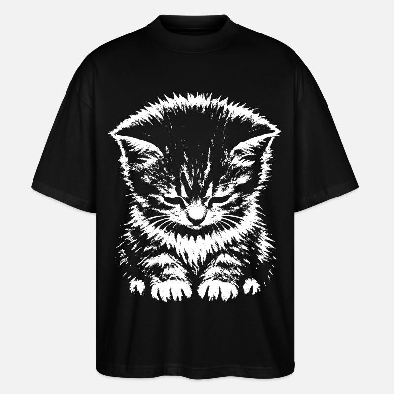 Sad Cat Meme Gift - Stanley/Stella Oversized Unisex Organic T-shirt Blaster 2.0 - black