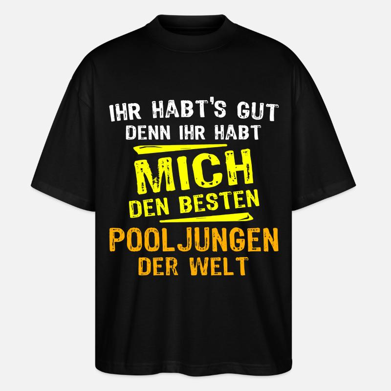 Pooljunge Geschenk - Stanley/Stella Oversized Unisex Bio T-Shirt Blaster 2.0 - Schwarz