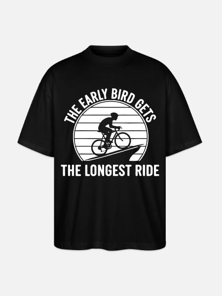 Frühaufsteher Rennradfahrer - Stanley/Stella Oversized Unisex Bio T-Shirt Blaster 2.0 - Schwarz