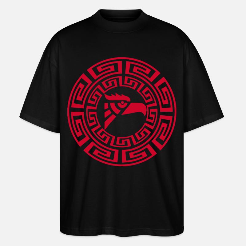 Roter Adler-Emblem - Stanley/Stella Oversized Unisex Bio T-Shirt Blaster 2.0 - Schwarz