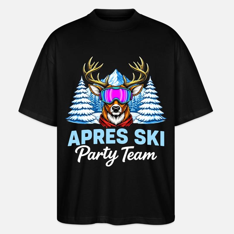 Apres Ski Party Team Hirsch - Stanley/Stella Oversized Unisex Bio T-Shirt Blaster 2.0 - Schwarz