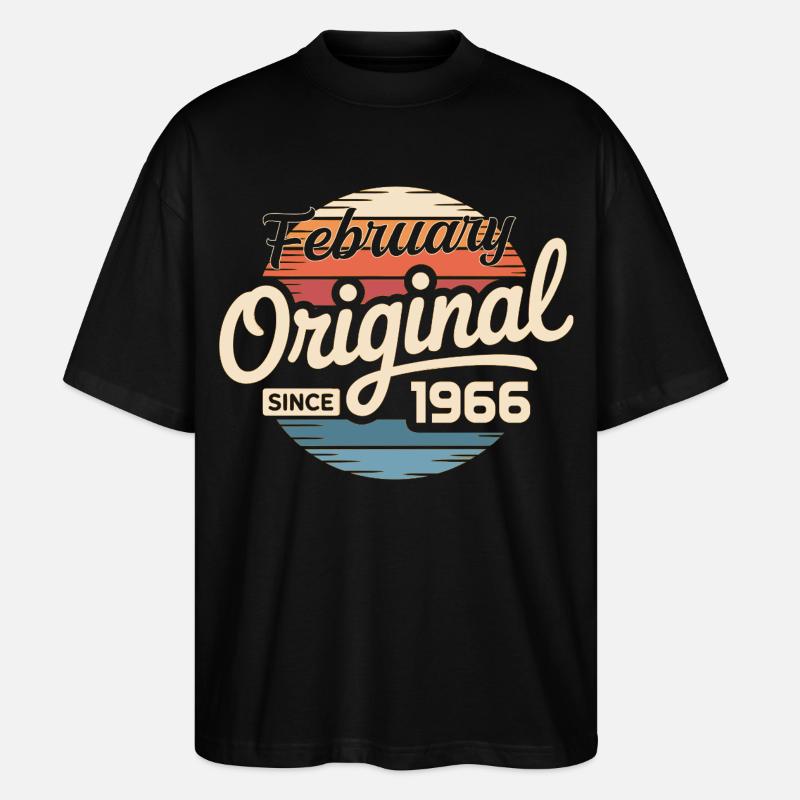 Février 1966 Cadeau d’anniversaire Février 1966 - T-shirt bio Blaster 2.0 coupe oversize Stanley/Stella Unisexe - noir