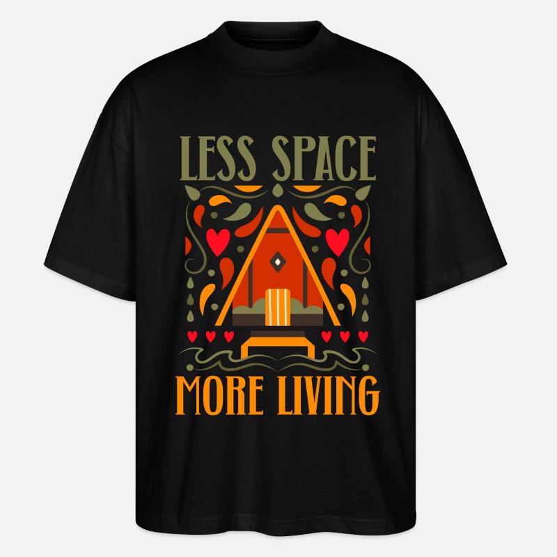 Tiny House Moins d’espace Plus vie - T-shirt bio Blaster 2.0 coupe oversize Stanley/Stella Unisexe - noir