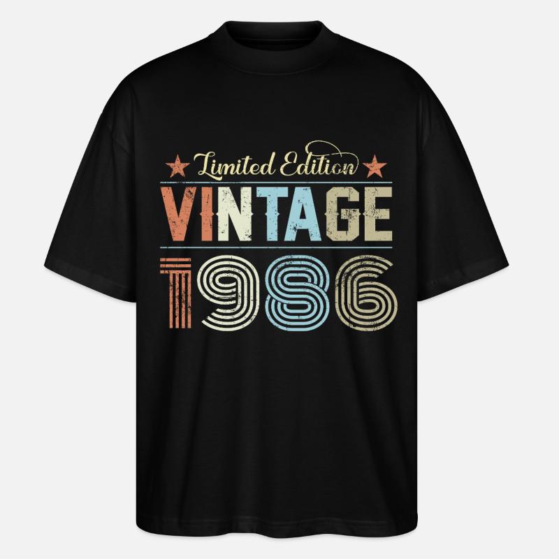 40e anniversaire 1986 - T-shirt bio Blaster 2.0 coupe oversize Stanley/Stella Unisexe - noir