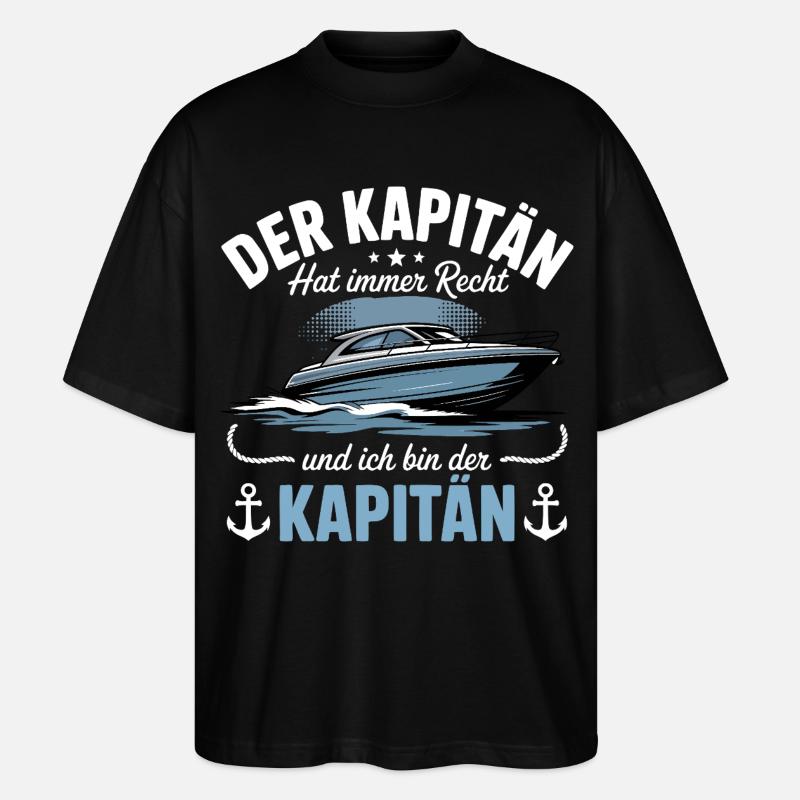 Capitaine de bateau, permis de bateau - T-shirt bio Blaster 2.0 coupe oversize Stanley/Stella Unisexe - noir