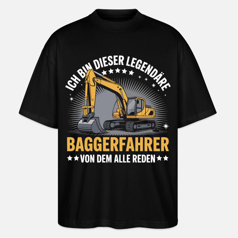 Baggerfahrer Bagger - Stanley/Stella Oversized Unisex Bio T-Shirt Blaster 2.0 - Schwarz