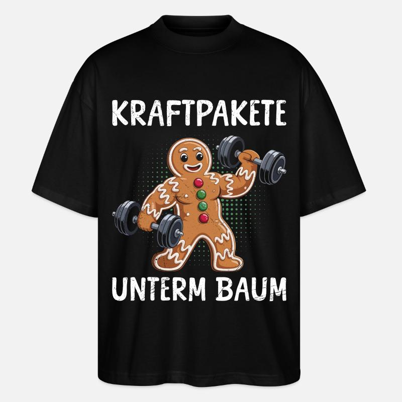 Gingerbread Man PUISSANCES SOUS L’ARBRE Drôle - T-shirt bio Blaster 2.0 coupe oversize Stanley/Stella Unisexe - noir