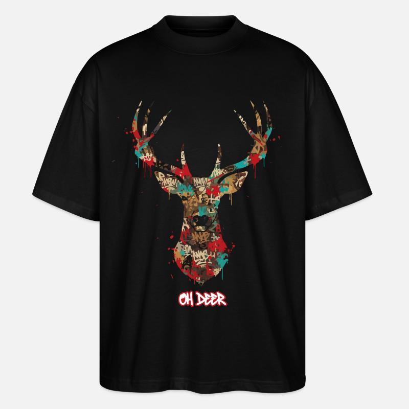 Hirsch Graffiti - Stanley/Stella Oversized Unisex Bio T-Shirt Blaster 2.0 - Schwarz