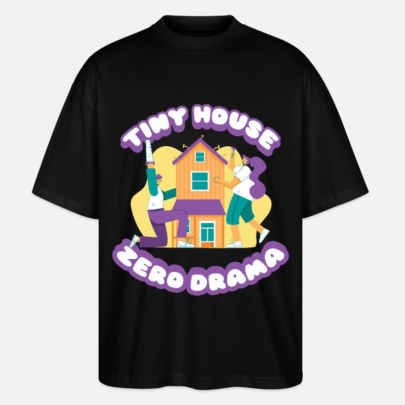 Tiny House Zéro Drame - T-shirt bio Blaster 2.0 coupe oversize Stanley/Stella Unisexe - noir