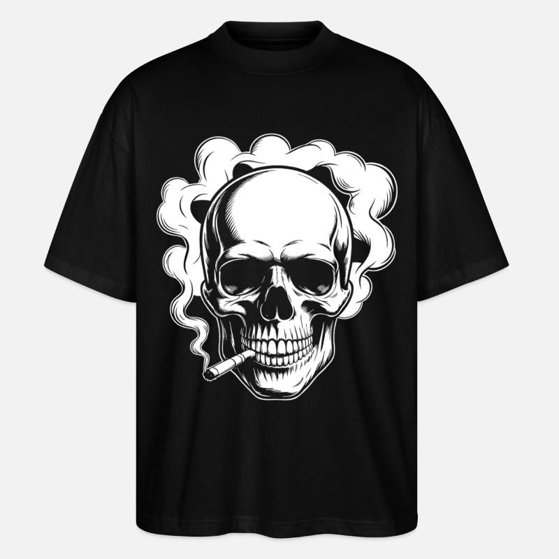 Conception du crâne fumant - T-shirt bio Blaster 2.0 coupe oversize Stanley/Stella Unisexe - noir
