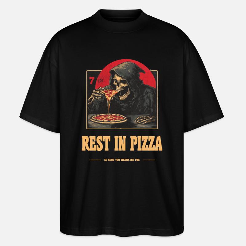 Rest in Pizza - Stanley/Stella Oversized Unisex Bio T-Shirt Blaster 2.0 - Schwarz
