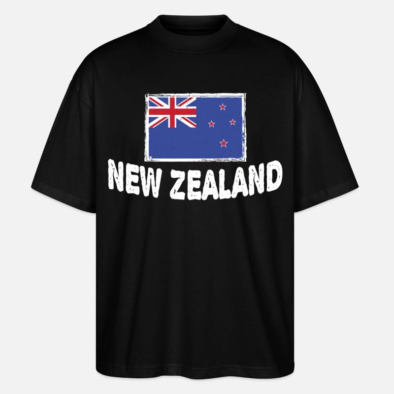 Drapeau néo-zélandais de la Nouvelle-Zélande - T-shirt bio Blaster 2.0 coupe oversize Stanley/Stella Unisexe - noir