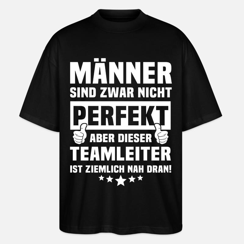 Teamleiter - Stanley/Stella Oversized Unisex Bio T-Shirt Blaster 2.0 - Schwarz
