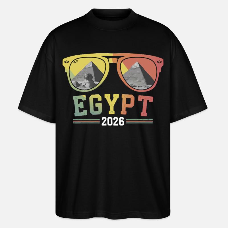 Vacances en Égypte 2026 Pyramides - T-shirt bio Blaster 2.0 coupe oversize Stanley/Stella Unisexe - noir