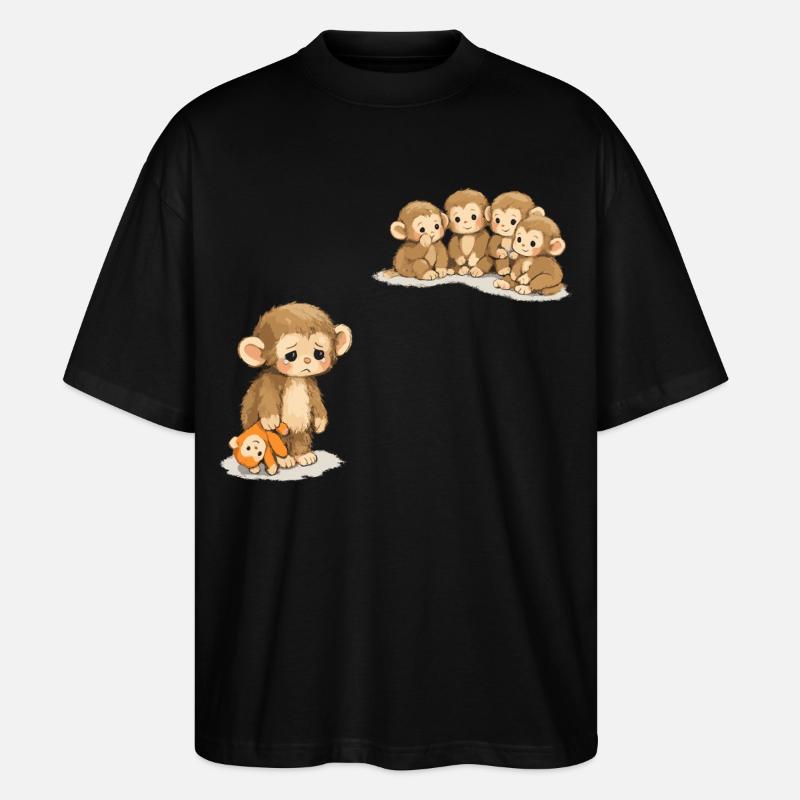 Baby Monkey Punch - Viral Sad Monkey - Stanley/Stella Oversized Unisex Organic T-shirt Blaster 2.0 - black